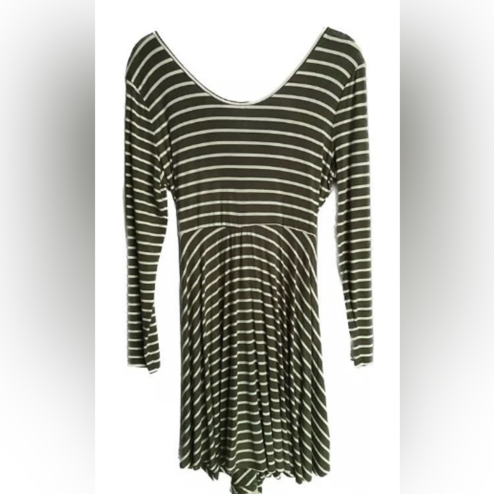 Charlotte Russe Striped Olive Green Dress